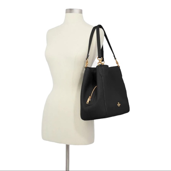 Coach Handbags - Coach Pebble Leather Hallie Shoulder Bag Black